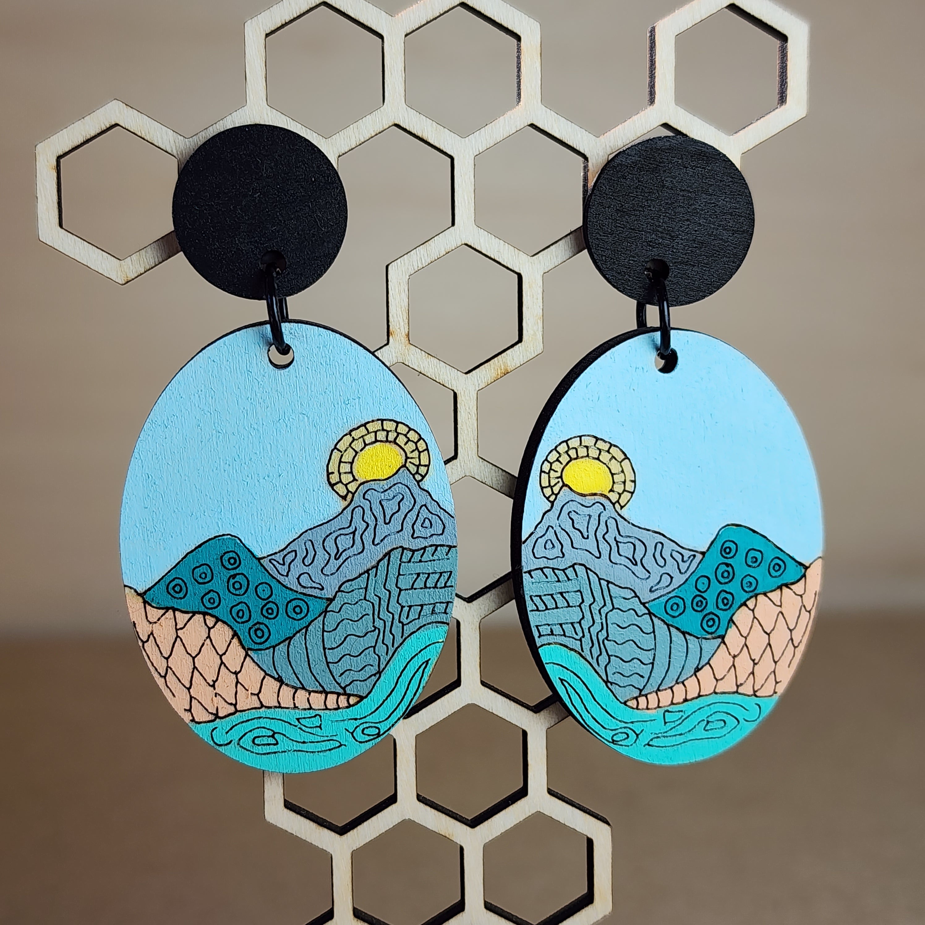 Abstract Landscape Earrings