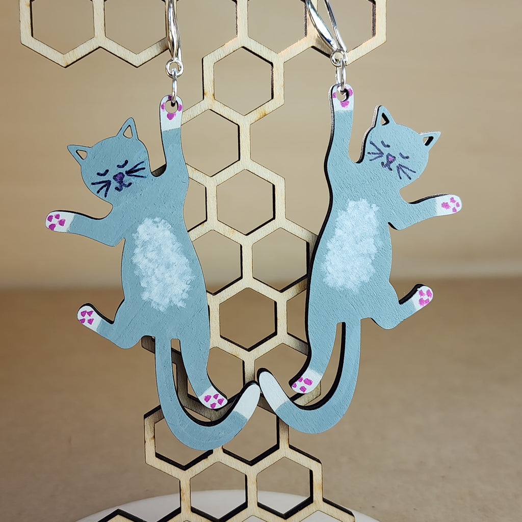 Hanging Cat Earrings