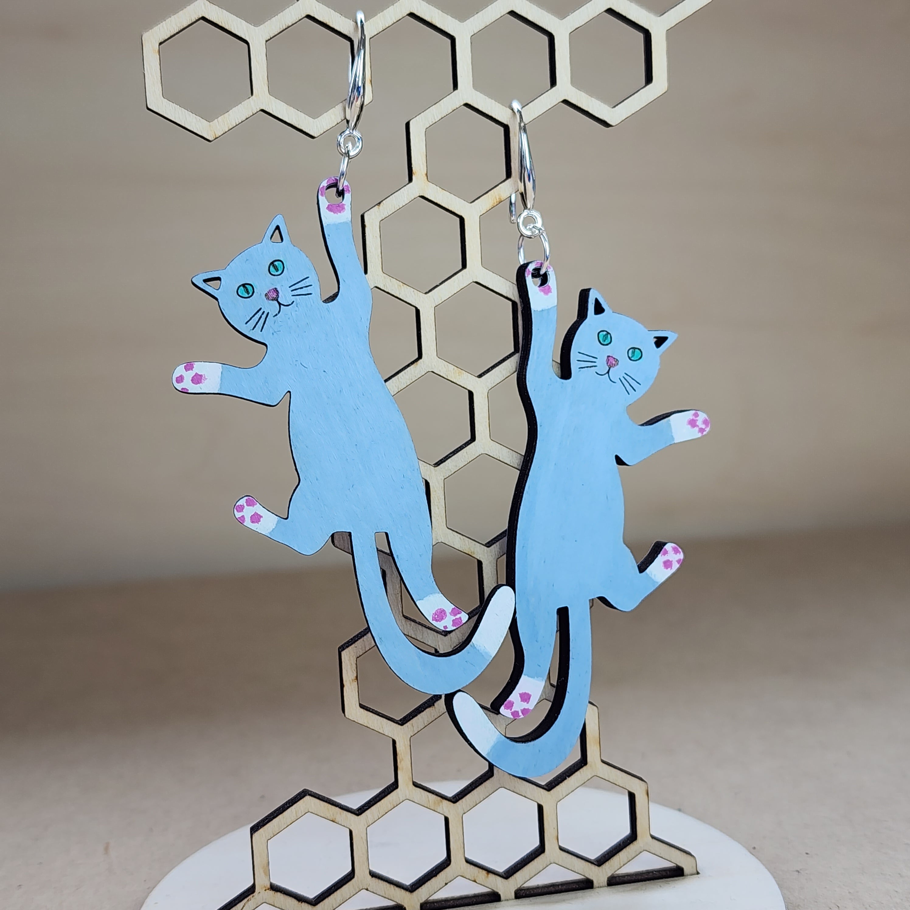 Hanging Cat Earrings