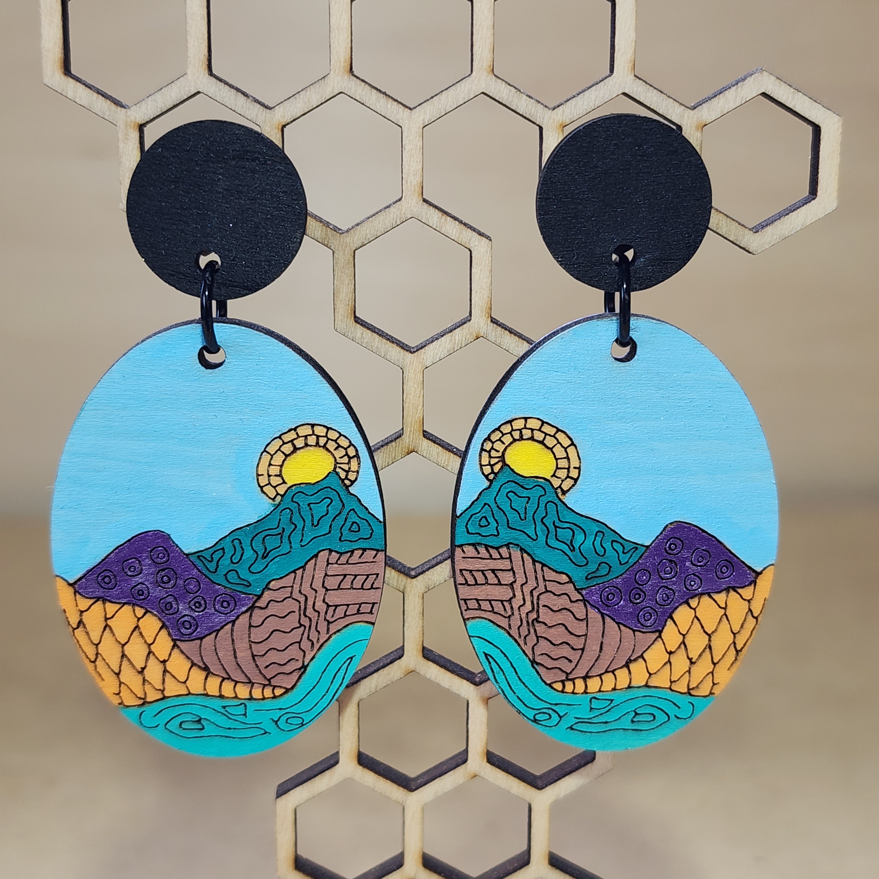 Abstract Landscape Earrings