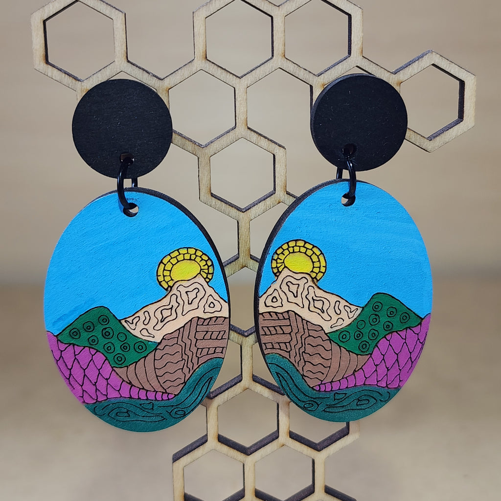 Abstract Landscape Earrings